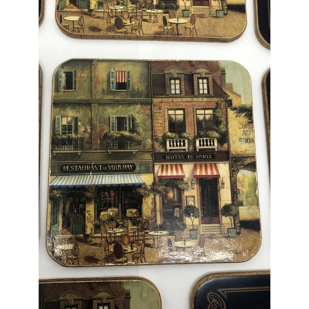 8 Vintage‎ French Landmarks Coasters Pimpernel Made In England